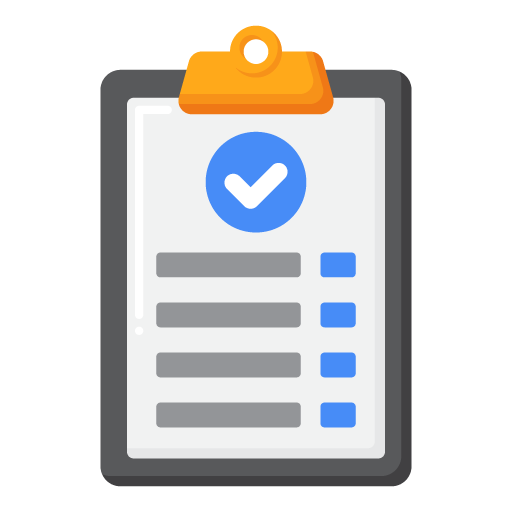 Checklist on clipboard with marked tasks