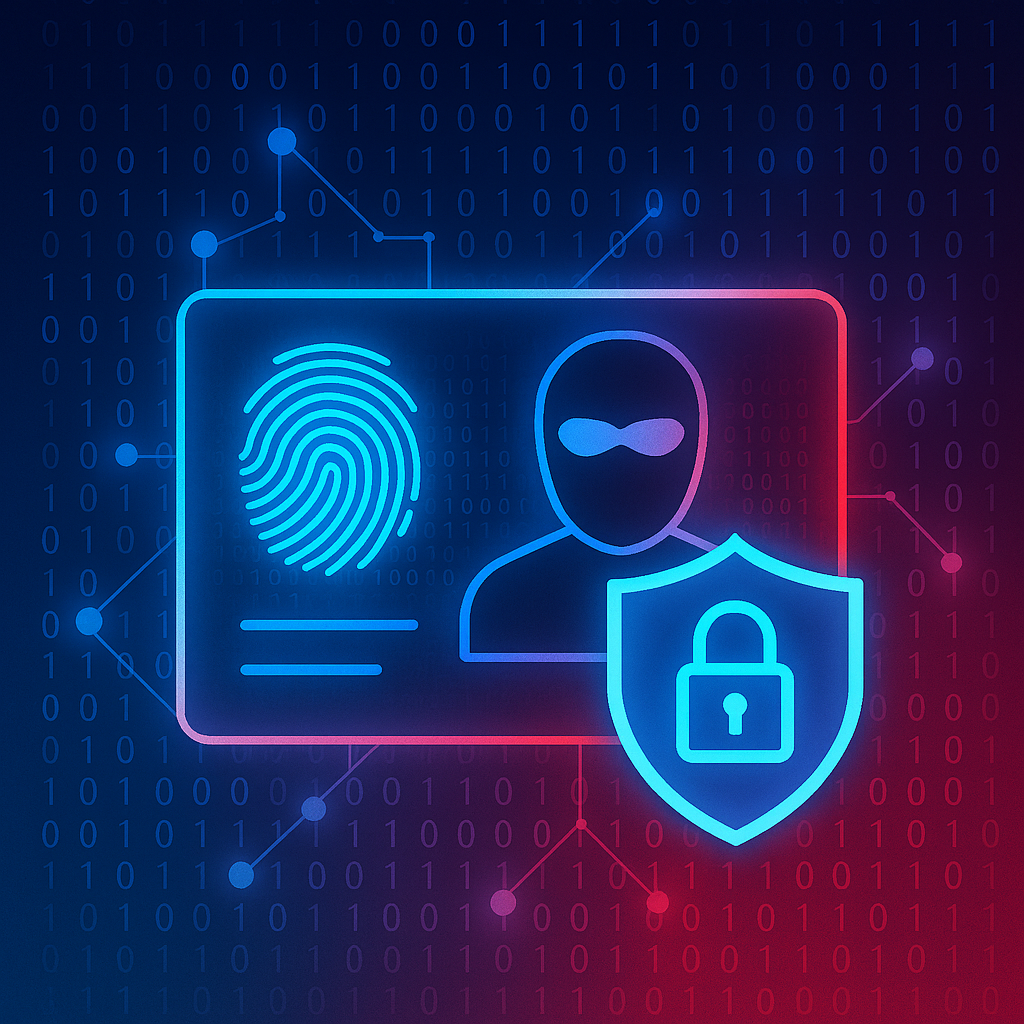 Digital security concept: fingerprint and secure lock