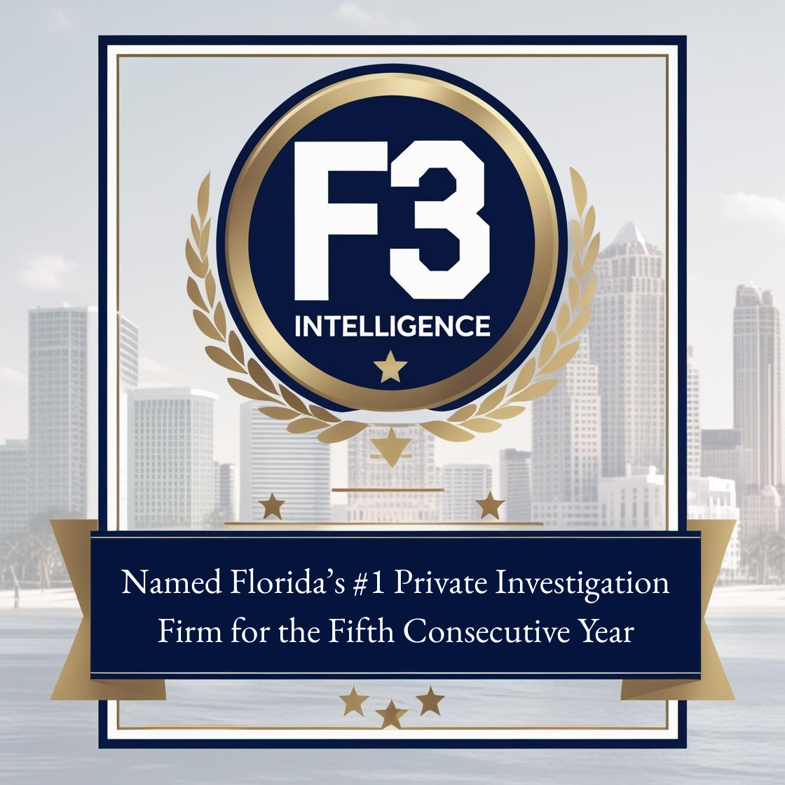F3 Intelligence, top Florida investigation firm award.
