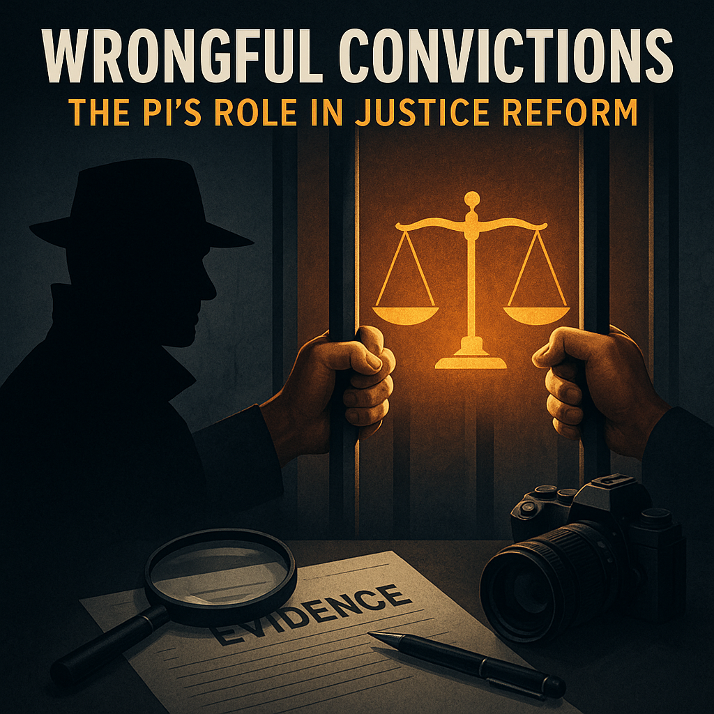 Justice reform and wrongful convictions illustration.